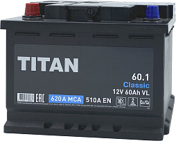 АКБ TITAN Classic 6ст-60 (п.п.) 510А 242*175*190