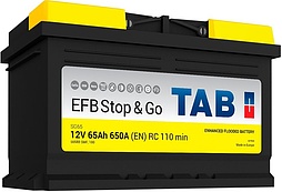 АКБ TAB EFB Stop & Go 6ст-65 (о.п.) 650А 278*175*175 (212065 EFB) низк.