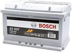 АКБ BOSCH Silver Plus S5 007 6ст-74 (о.п.) 750А 278*175*175 574 402 075 низк.