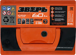 АКБ ЗВЕРЬ 6ст-60 (о.п.) 620А 242*175*190