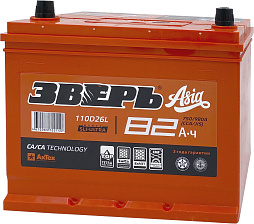 АКБ ЗВЕРЬ Asia 6ст-82 (о.п.) 750А 260*175*225